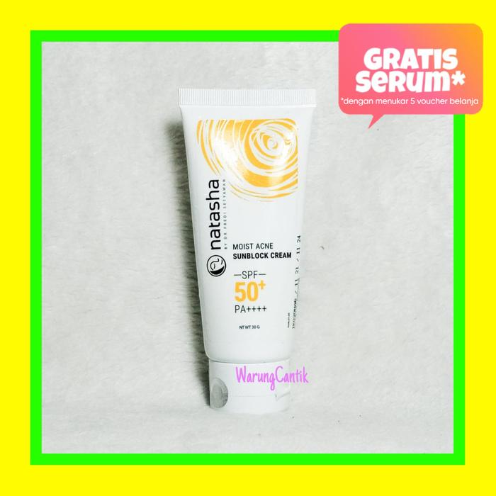 Gambar Natasha Skincare Moist Acne Sunblock SPF 50+ PA++++ 30 gram by dr Fredi Setyawan Original Tirai Sunscreen Sunblok Jerawat dari WARUNG CANTIK Kab. Sleman Tokopedia