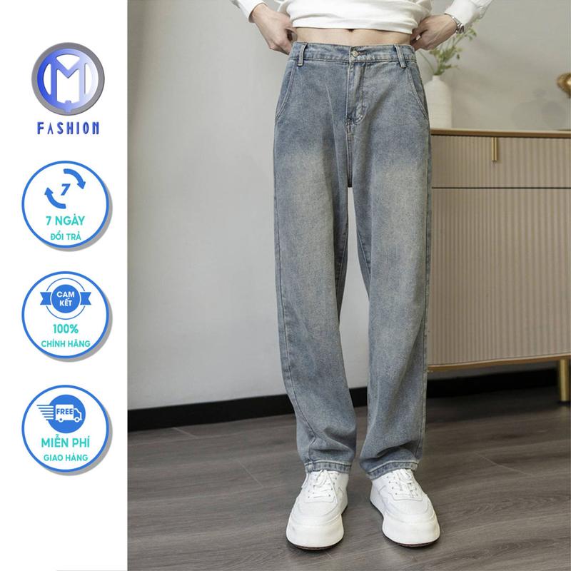 Quần jean nam ống rộng suông túi xéo đơn giãn và đa năng boy phố hot trend 2025