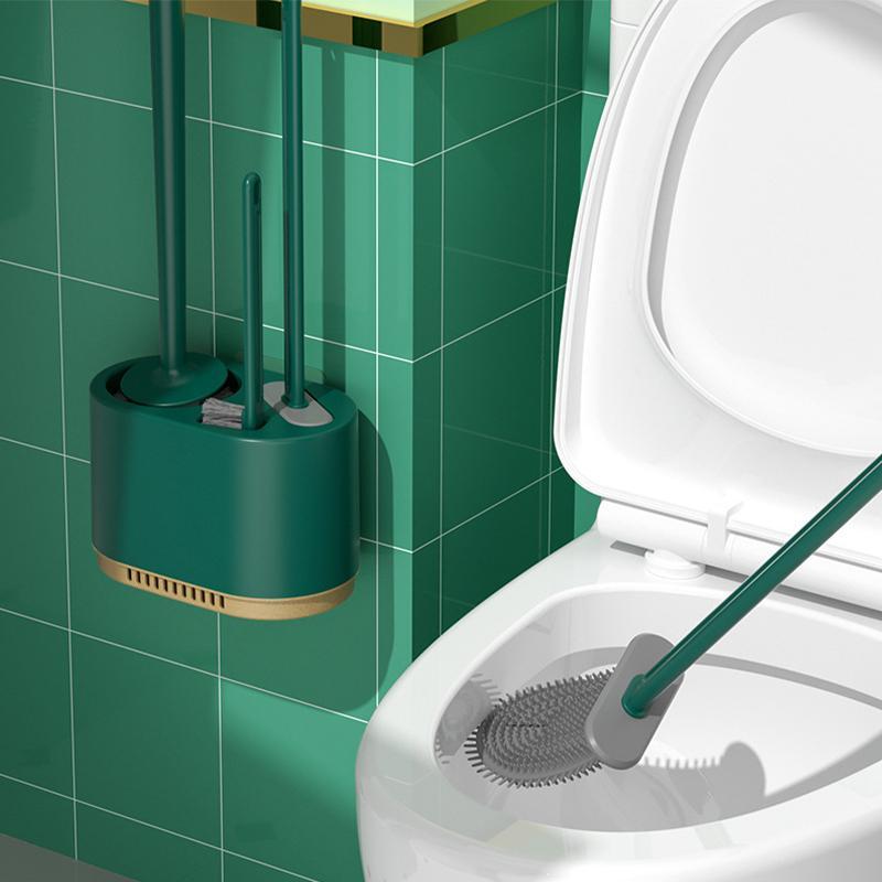 Product Introduction of Wall Mounted Toilet Brush Set, 1 Set Including Toilet Brush & Holder & Plunger, Household Bathroom Cleaning Tool Set 6