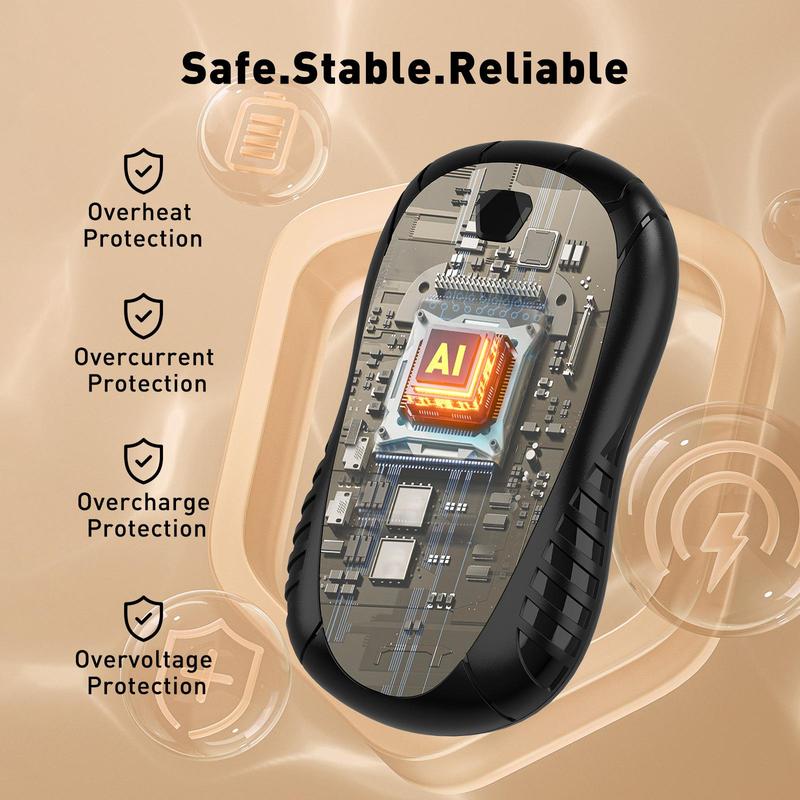 Product Introduction of Rechargeable Portable Hand Warmer, 2 Counts Reusable Hand Warmers, Rechargeable Hand Warmer for Men & Women Use 8