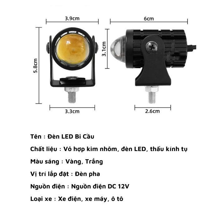 Đèn pha xe máy, xe điện, 8-80v, đèn bi bi mini L7, đèn pha bi xe máy, 2 màu Cos vàng, trắng model pha: Đèn pha L7-HT Led đèn   cầu đèn  đèn trợ sáng 9