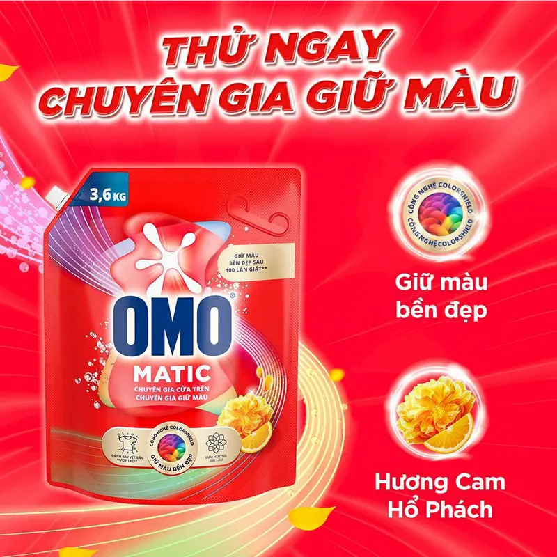 Nước Giặt OMO MATIC Cửa Trên | Cửa Trước | Cửa Ngang Sạch Bẩn Lưu Hương - Túi 3.6KG | 3.7KG 3