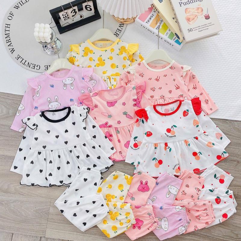 Bộ DÀI babydoll tăm lạnh cánh tiên cho bé