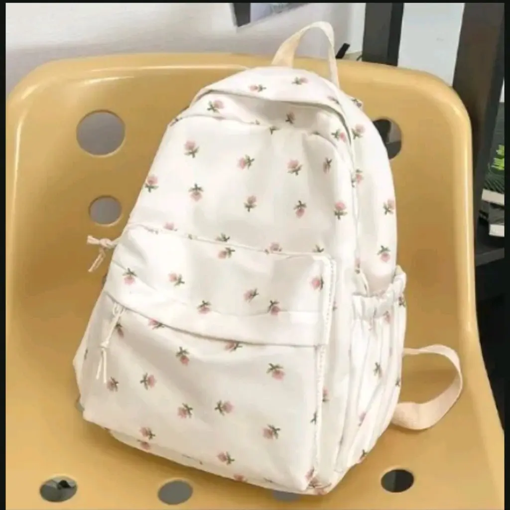 NURA'Store BB- (COD) Tas Perempuan Terbaru motif bunga tulip kekinian tas ransel cewe bunga tulip lucu tas anak cewe backpack bunga tulip Tas Punggung Bunga Bunga Fashion Smp