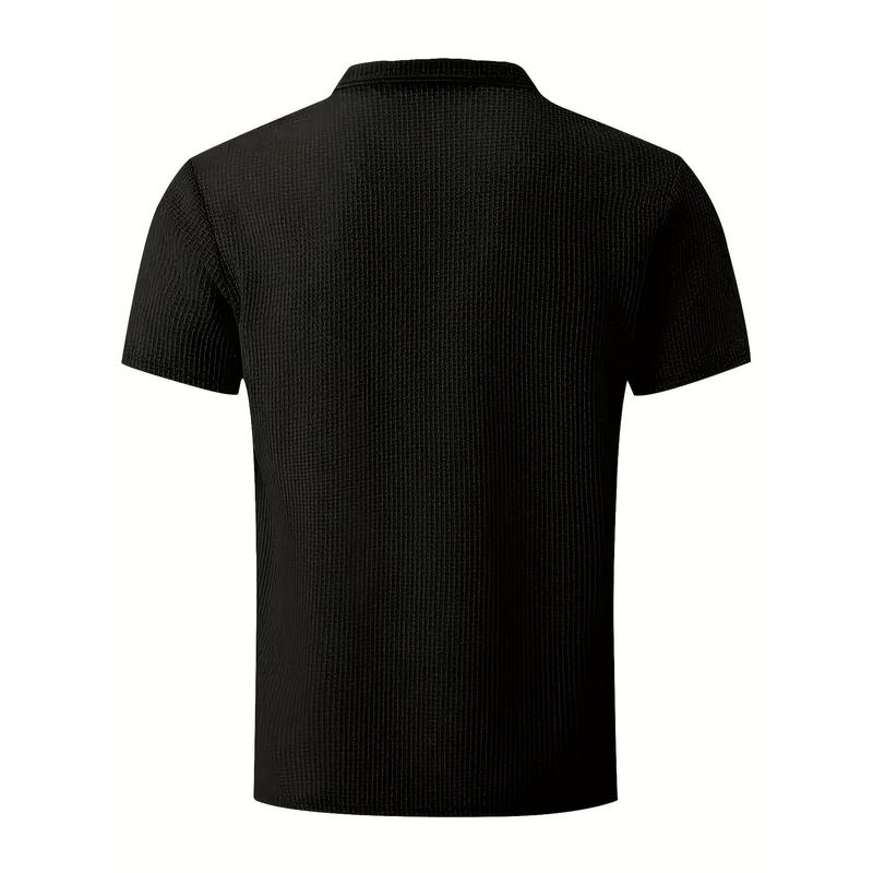 Men's Casual T-Shirt - Moisture-Wicking, Breathable, Lightweight Polyester & Spandex, 1pc, Short Sleeves, Solid Black Menswear Top women's  running  shorts squat  suit juventus  third  kit badminton  outfit basketball  shorts baggy  compression  shirt sau 7