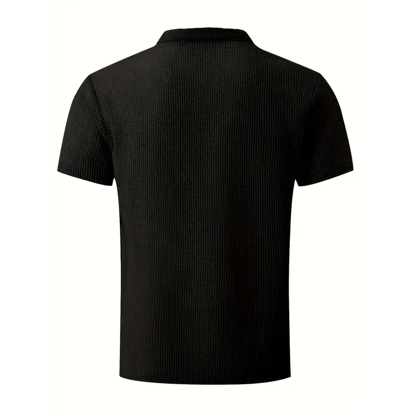 Men's Casual T-Shirt - Moisture-Wicking, Breathable, Lightweight Polyester & Spandex, 1pc, Short Sleeves, Solid Black Menswear Top women's  running  shorts squat  suit juventus  third  kit badminton  outfit basketball  shorts baggy  compression  shirt sau 7