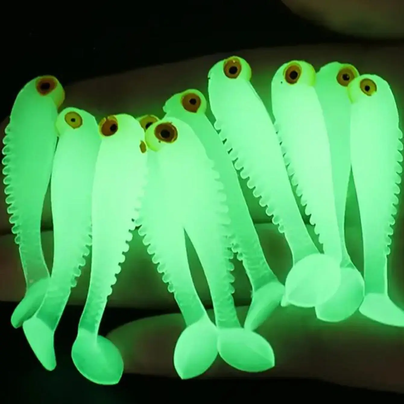 Luminous Fishing Lure, 10/20pcs Artificial Fishing Bait, Soft Fishing Lure, Fishing Accessories for Outdoor Fishing, Christmas, Christmas Gift