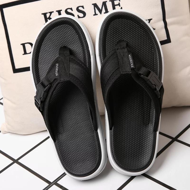 Sendal Casual Pria Sandal Korean Style Terbaru Cowok Keren Remaja Dewasa Kekinian Premium Kasual Hitam 4
