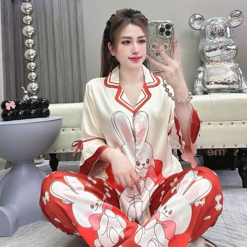 Đồ bộ, đồ ngủ pijama latin tay loe nhiều hoạ tiết siêu dễ thương dưới 62kg 1
