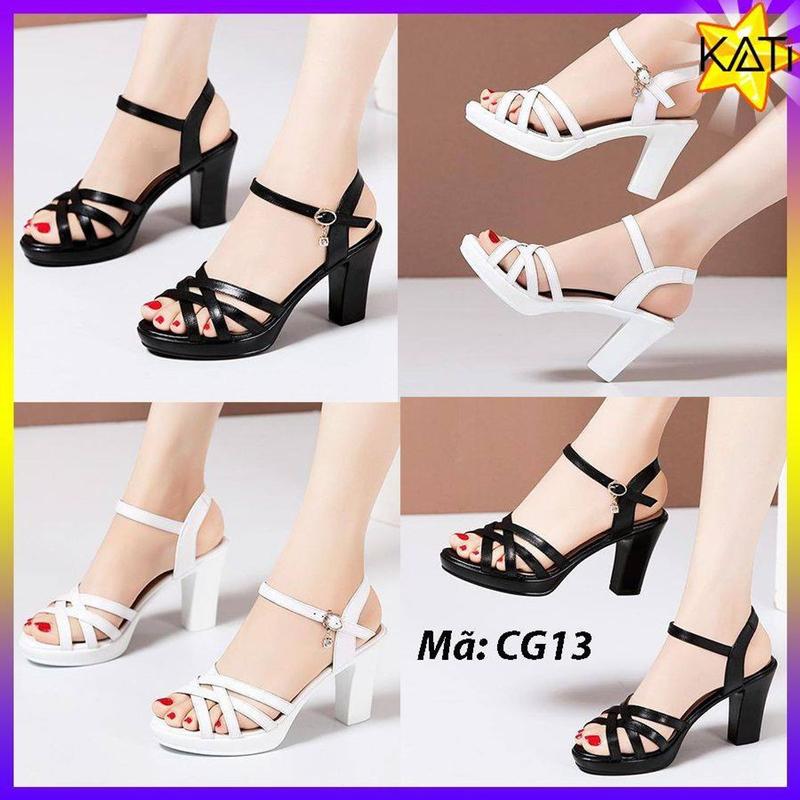 👠 SALE CÓ HẠN Sandal gót vuông dây đan cực xᶖnh- CG13 DéP Nữ GiàY Shoes