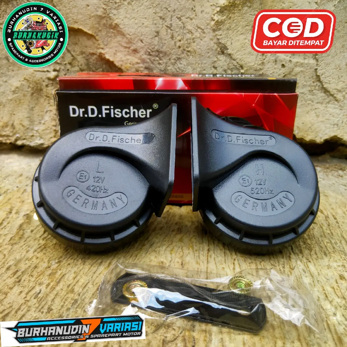 Klakson Keong DR D FISCHER Germany Mega Tone Horn F3R Gold Edition 12 Volt Accessories Motorcycle