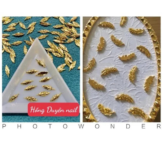 1 Cham lá kim loại chuyên dùng trang trí móng tay nail, phụ kiện trang trí điện thoại, túi sách, giày dép.