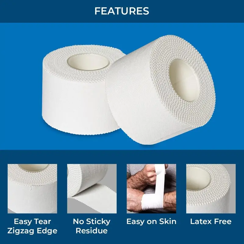 Breathable Sports Bandage Tape, 1 Roll/2 Rolls Serrated Tearable Athletic Bandage Tapes, Sports Injury Protector Tape for Gymnastics Boxing Lacrosse Climbing 2