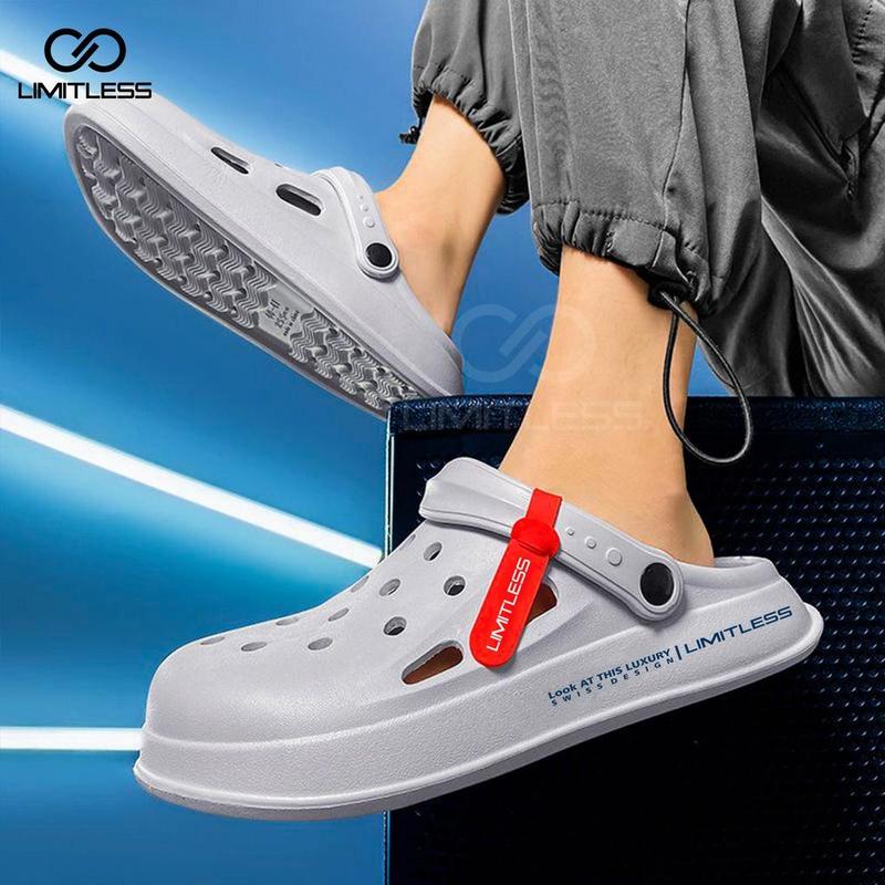 Limitless - Sandal Selop Elizer Pria Keren Sendal Slip On Cowok Dewasa Bahan Eva Phylon Ringan - Size 39-44 Kasual Karet 1