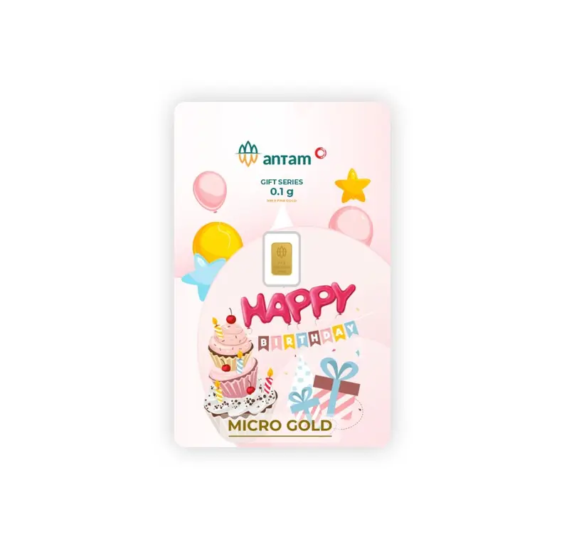 Logam Mulia / LM / Emas Batangan Gift Series / Hadiah Ulang Tahun / Birthday 0.1 Gr 2