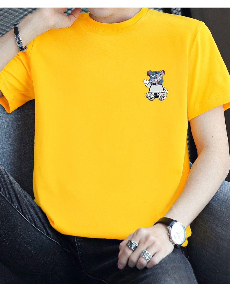 Product Introduction of Heavyweight White T-Shirt Men's Short Sleeve Bear Crew Neck Loose Fit Half Sleeve Pedal 19
