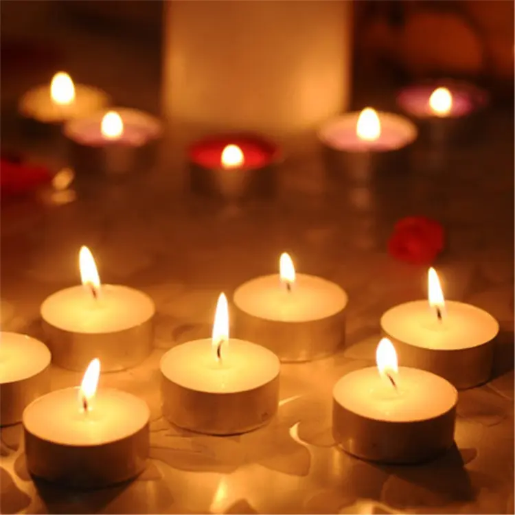 A907 - Paket 10 pcs Lilin Pembakar Minyak Aromaterapi Tidak Beraroma - Unscented Candle Light in Cup Tanpa Asap 3