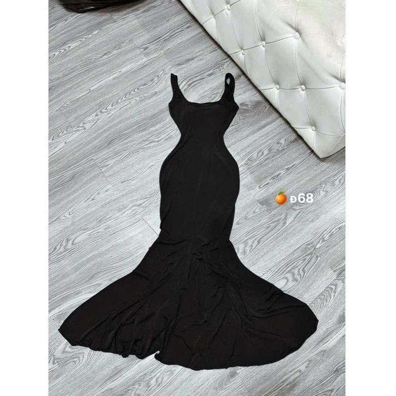 Đầm Maxxi Thun Dẻo Uni Body Dây Bản Dáng Dài Đuôi Cá Xoè Siêu Tôn Dáng - Nữ Women Top 3