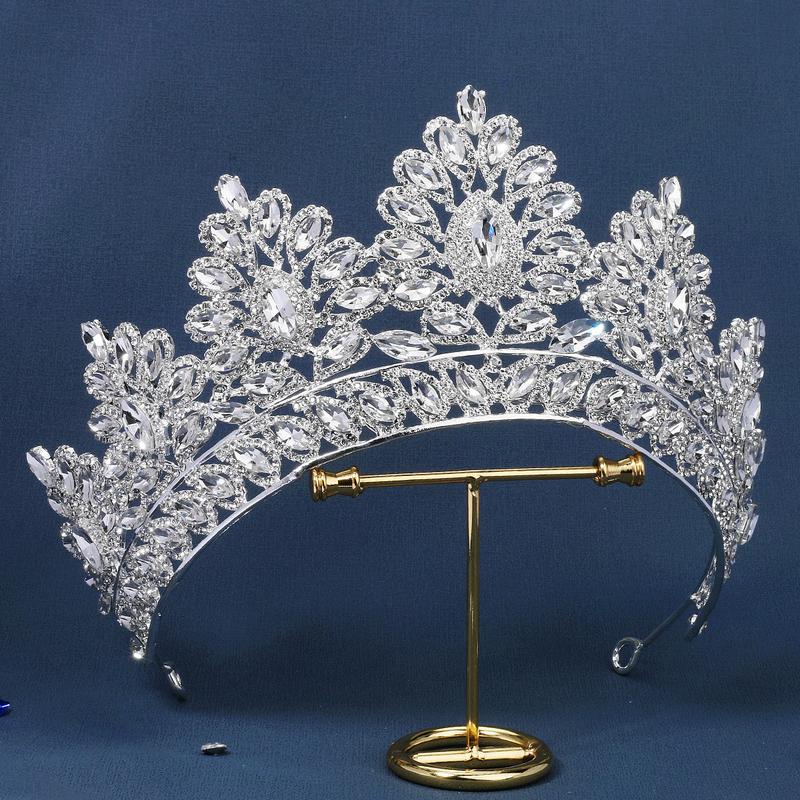 Product Introduction of Quality   Bridal Wedding Dressing    Baroque Royal  Crown  Pageant Tiaras Crown Molding Headpieces For Queens and King Female Anniversary Birthday Metal Coating  Women  Prom Diadem  Hair Accessories 38