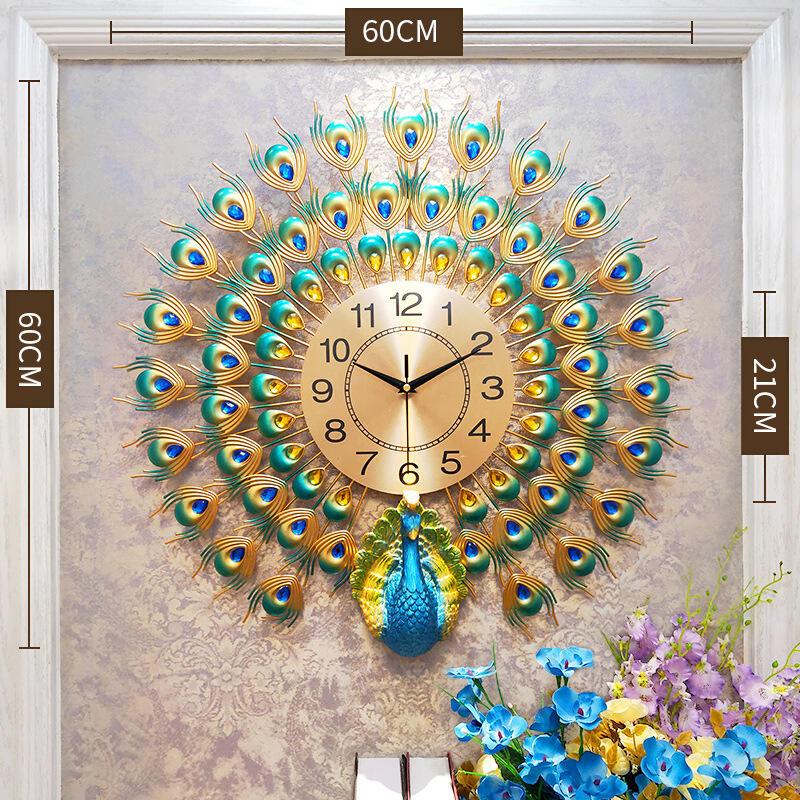 Product Introduction of 3D 60X60 cm Pea Clock Metal Wall Art Home Decor Light clock 7