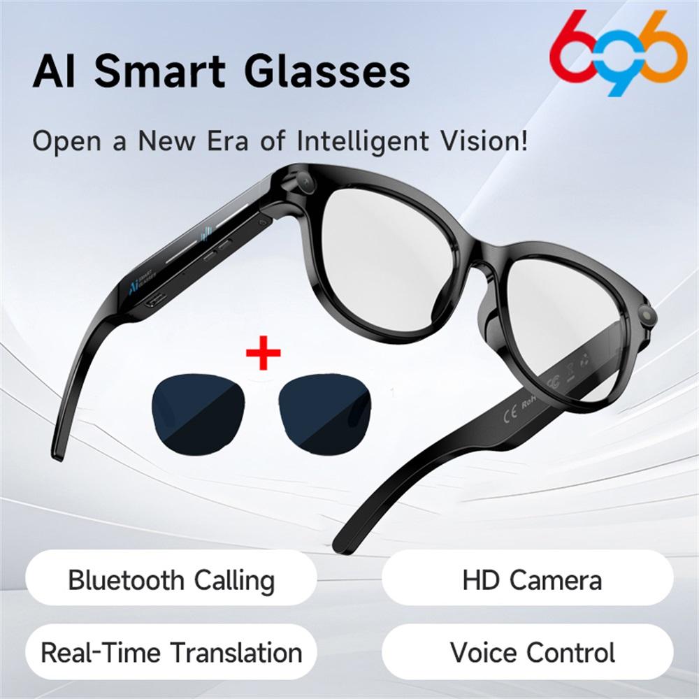 AI Smart Glasses Real-time Translation Dual Camera Bluetooth Call Sunglasses Shoot Audio Video Music Player Multifunctional Men - Image 3
