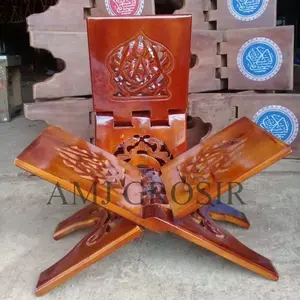 Rekal Tempat Baca Al-Quran Motif Iqro' Asli Jepara Ukuran 12.15.18.20 BISA COD Kayu Bunga