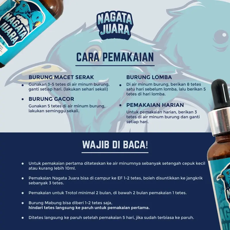 Nagata Juara Vitamin Burung Kicau 1 Botol Penggacor Burung Kicau Di Gantangan 3