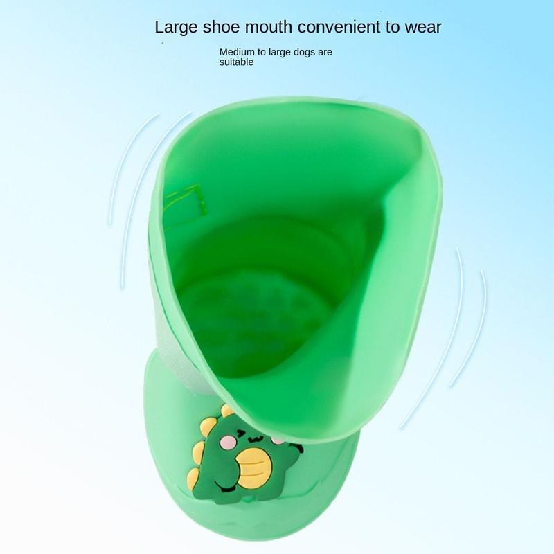 Product Introduction of teewow 4Pcs New WaterProof Pet Rainshoe Anti-slip Outdoor Footwear Socks Dogs Cats Foot Cover Pet Silicone Boot Dogs Cats 18