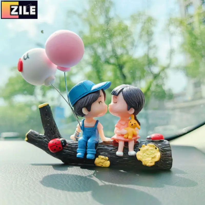 Car Decoration Cartoon Couple Creative Boys and Girls Dashboard Tree Branch Car Accessories Car Confession Balloon