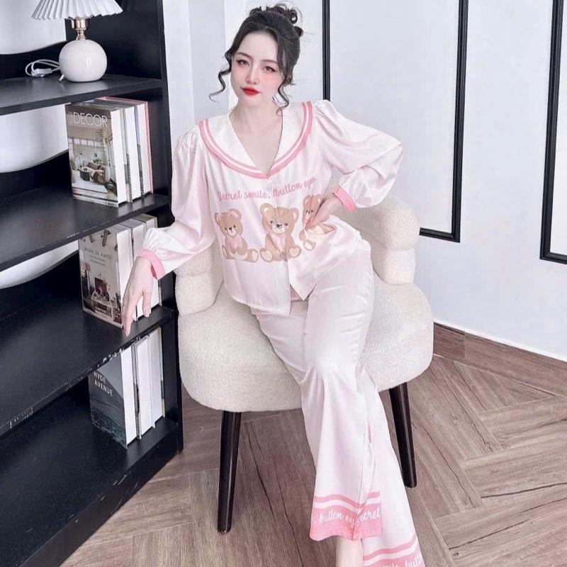 BỘ LỤA NỮ TAY DÀI QUẦN DÀI CỔ SAM NEW TAY PHỒNG - CHẤT LUA LATIN FROM 40< 60kg 5