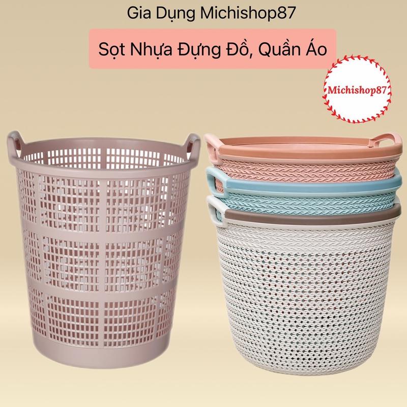  Sọt nhựa đựng quần áo sọt đựng đồ đa năng giỏ đựng đồ chơi dáng cao nhựa cao cấp màu xinh xắn 