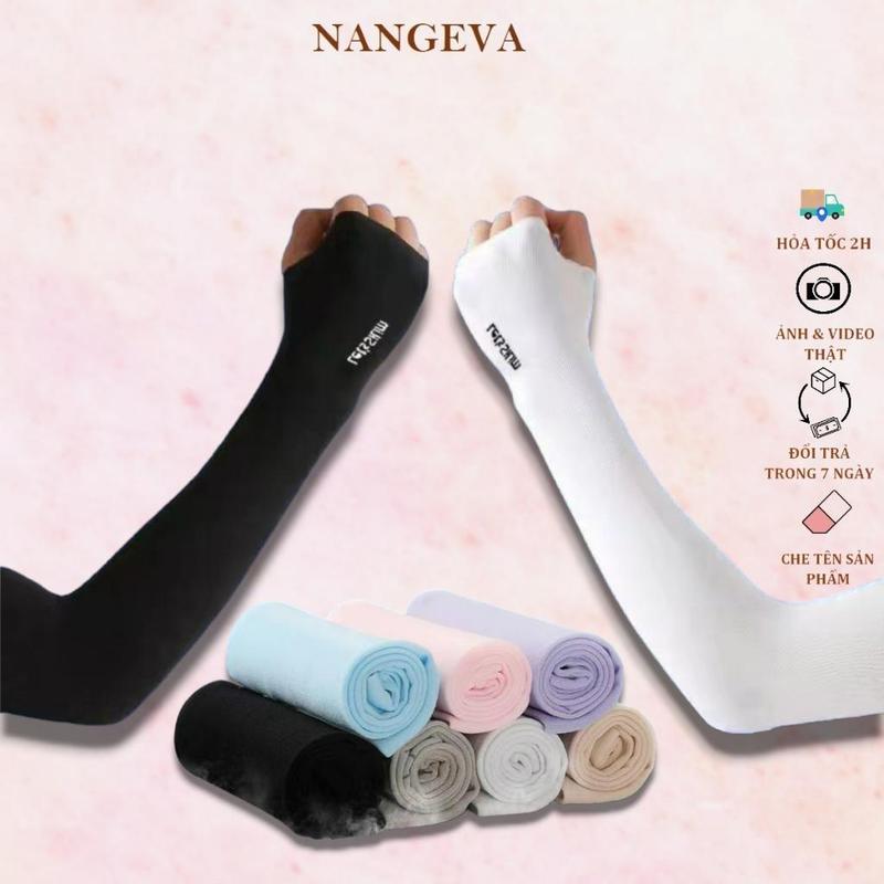 Găng Tay Chống Nắng Nam Nữ Du Lịch Chất Liệu Vải Hàn Co Giãn Mát Lạnh Dễ Chịu NANGEVA