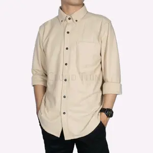 Kemeja Casual Formal Polos Pria Distro Jumbo XXL Original Cloud Think Lengan Panjang Premium Free Masker