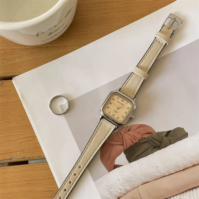 Đồng Hồ Thiết Kế Độc Đáo Hình Vuông, Phong Cách Preppy Mori, Giá Trị Cao, Cổ Điển, Thích Hợp Cho Học Sinh, Phong Cách Nhật Bản, Đơn Giản, Cô Gái Mềm Mại, Bán Chạy