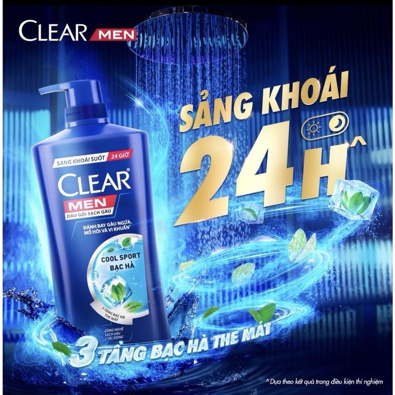 Dầu gội sạch gàu CLEAR MEN  mát lạnh bạc hà 900ml