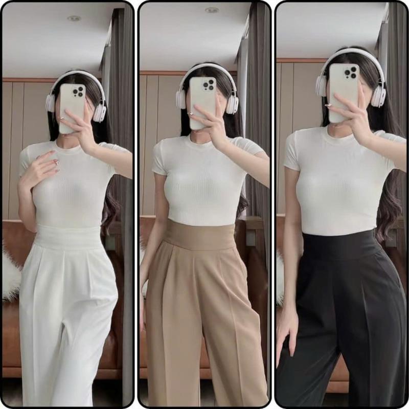 Quần tây công sở nữ, quần ống suông cho nàng nấm lùn  bigsize gen eo. 1