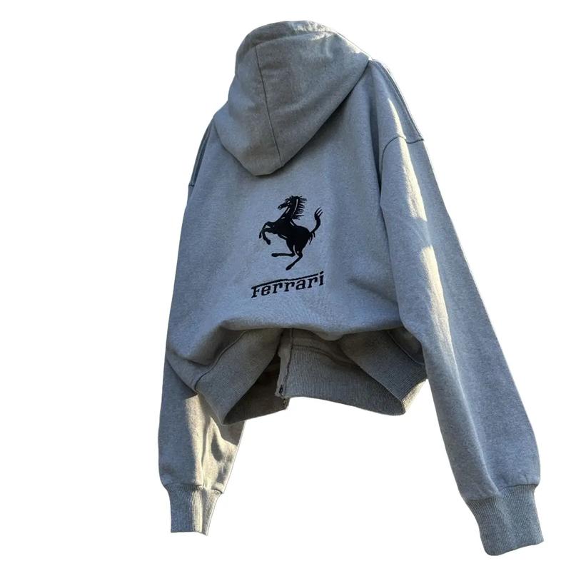 Áo hoodie thêu hình ngựa,áo nỉ kéo khóa ngựa ferarii nam nữ mặc cực chất