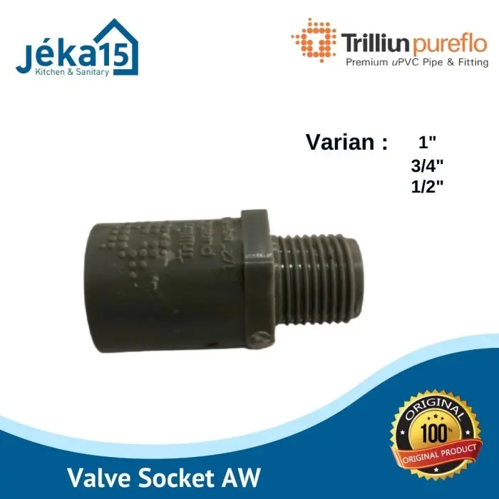 Sock Drat Luar PVC | Valve Socket AW 1/2 inch 3/4 inch 1 inch 0