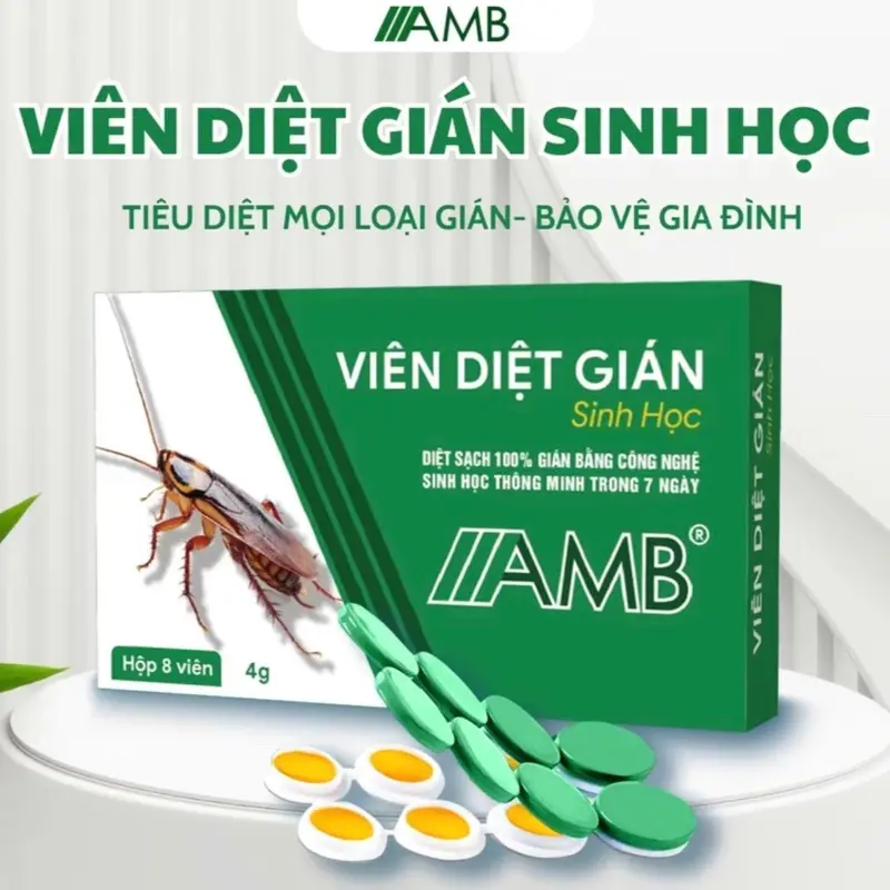 Viên gián sinh học AMB của viện hàn lâm khoa học việt nam,diệt tận gốc tất cả các loại gián an toàn và hiệu quả 0