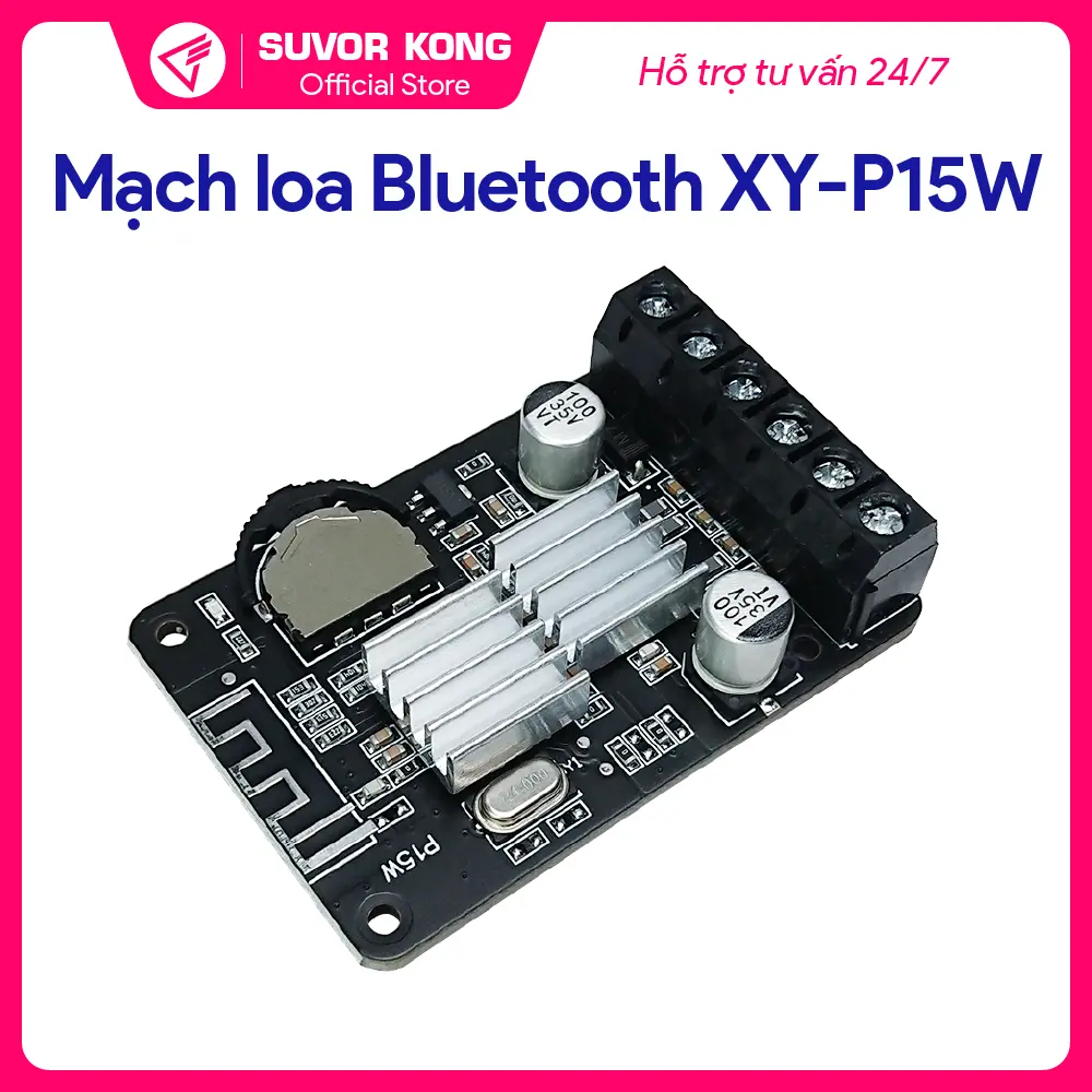 Mạch loa Bluetooth 5.0 XY-P15W có khuếch đại âm thanh 2*15W