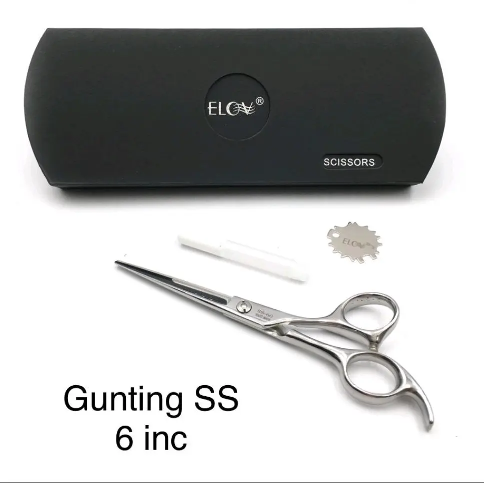 GUNTING RAMBUT STANLESS ELOV 6 Inch BARBERSHOPE
