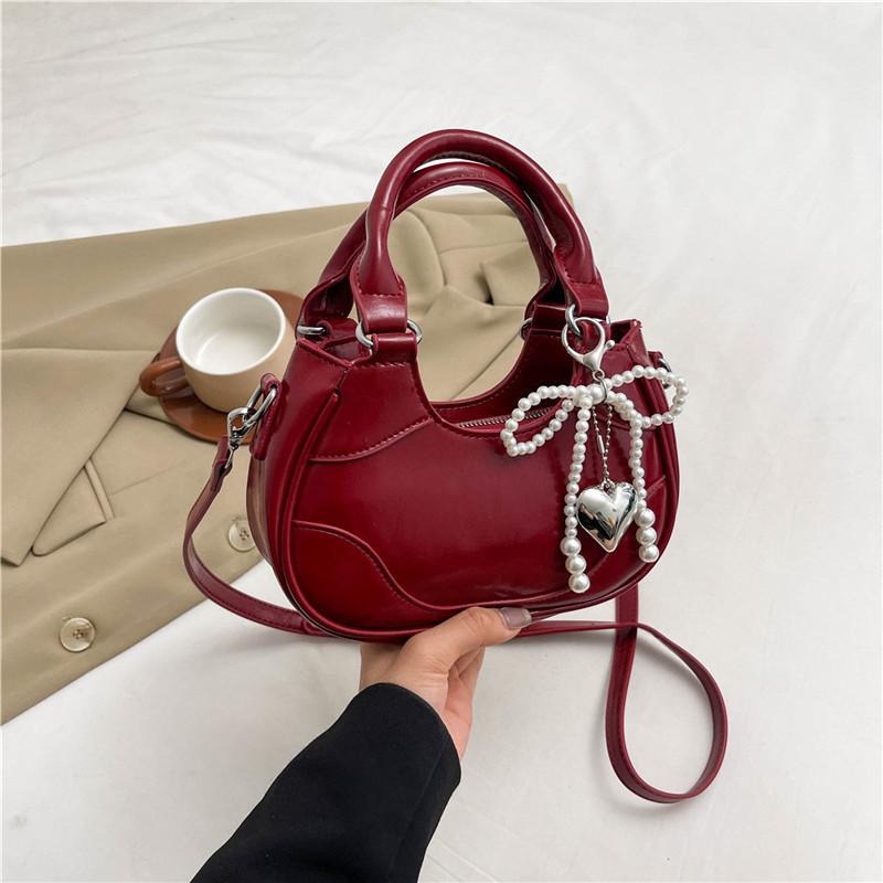 Túi xách nữ nơ ngọc chai 2024 hoạ tiết phong cách hàn quốc Bag Nhung Da hình thời trang