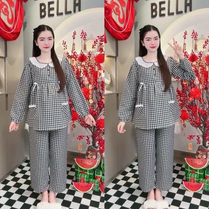 [ BỘ TAY DÀI ] ( 40 - 95kg ) Bộ Bầu Mặc Nhà Và Sau Sinh Chất Cotton Cao Cấp Mền Nhẹ Mát, Áo Có Khoá Ti Cho Bé Và Quần Chun Chỉnh Bụng