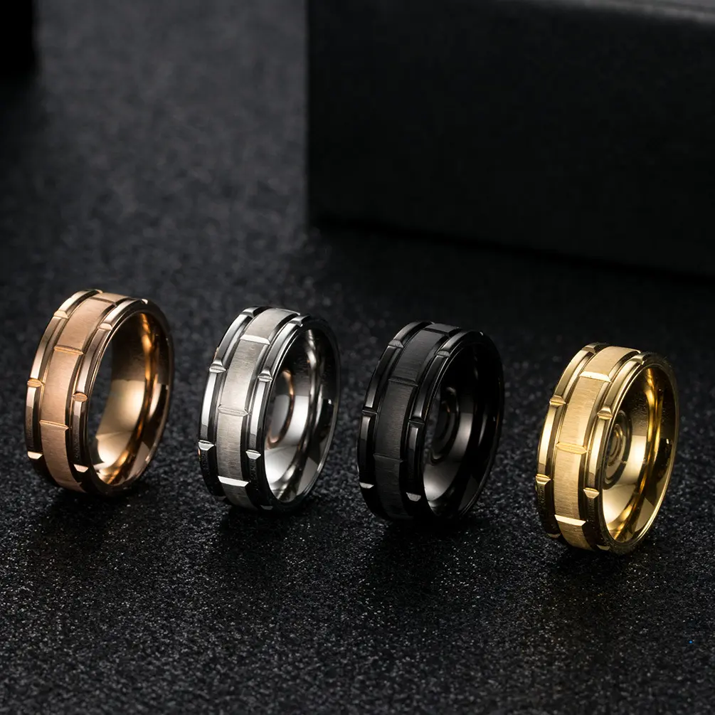 Titanium steel combination ring Simple hipster wedding engagement couple pair ring ring