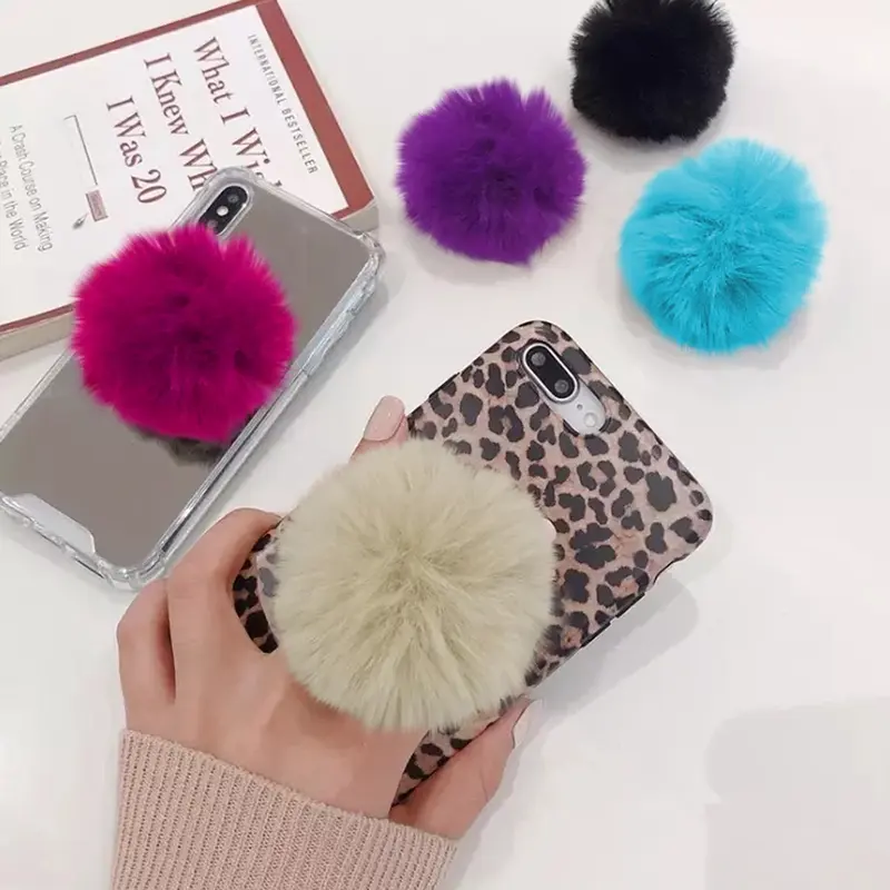 DB66 POP SOCKET POMPOM 3D POP SOCKET BULU WARNA AKSESORIS HP MH.ID 7