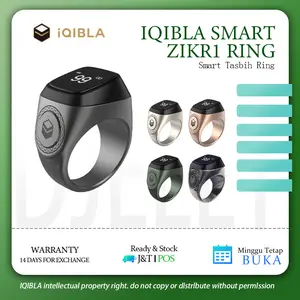 Iqibla Aluminum Alloy Digital Tasbih  Smart Zikr Ring with Battery Charging Box Vibration Reminder
