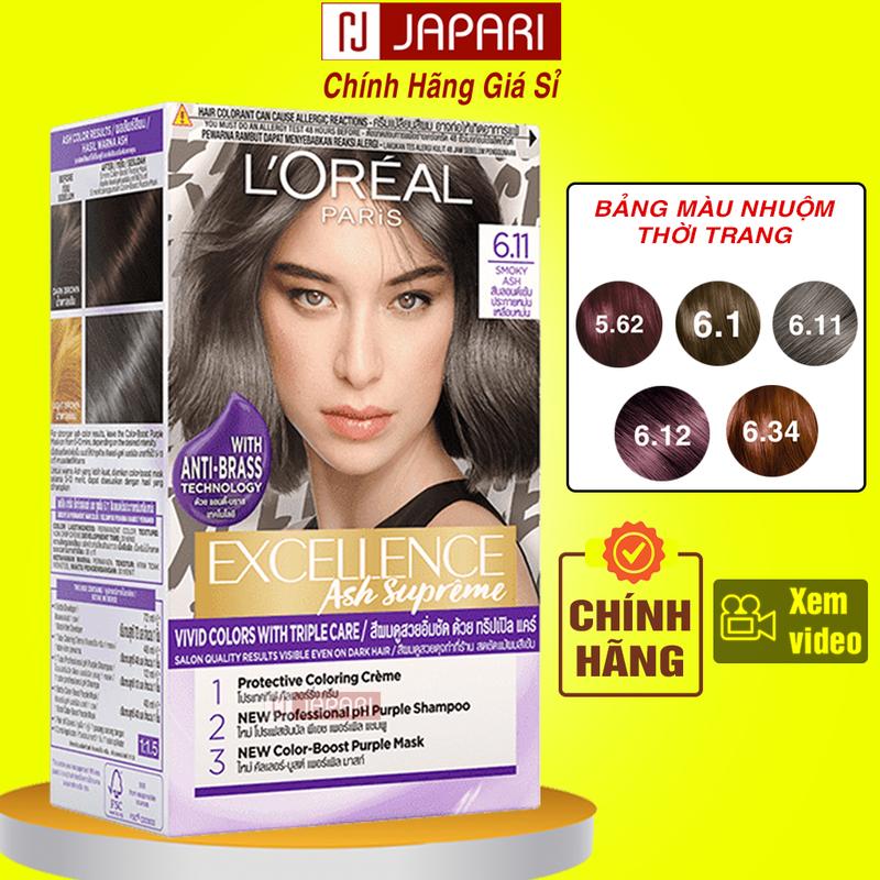 Thuốc Nhuộm Tóc Loreal CHĨNH HÃNG Phủ Bạc FULL - Nhuộm Tóc Đen Nâu Trà Sữa, Nâu Lạnh, Hạt Dẻ Vàng Sáng Xanh Đen Japari