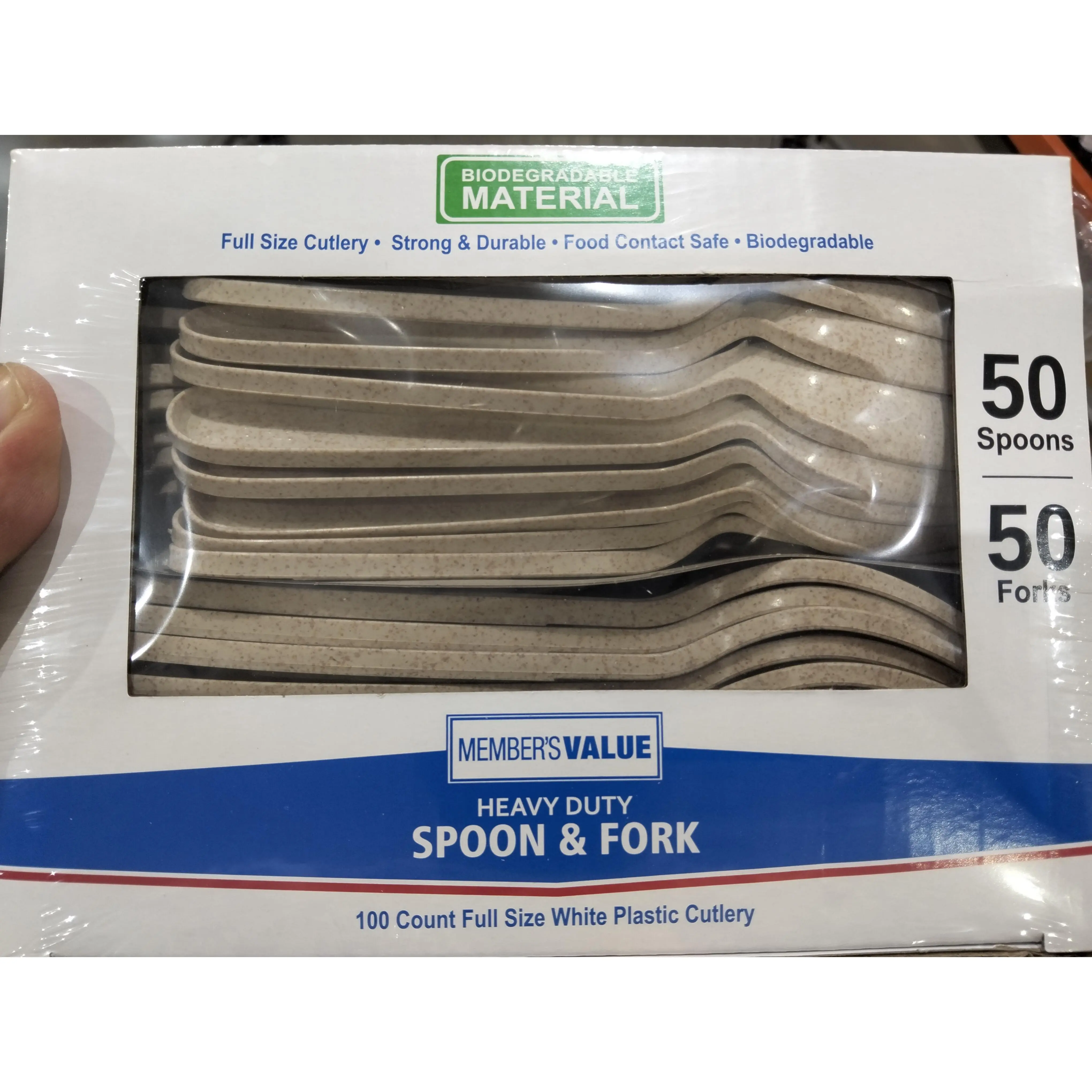 Biodegradable Spoon and Fork Heavy Duty (50pcs spoon - 50pcs fork) 100 pcs as packed Disposable