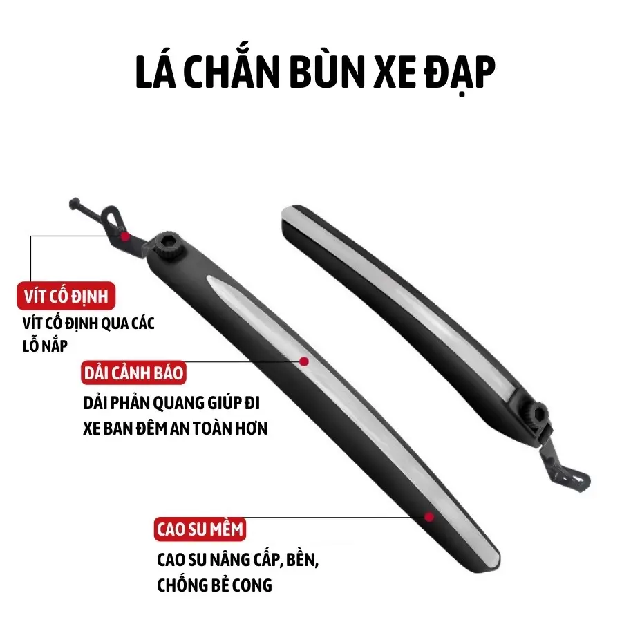Dè chắn bùn lá xe đạp thể thao gắn đuôi xe đạp fixed gear, 700c, touring Gắn Xe Đạp Đạp Xe Đạp Sport