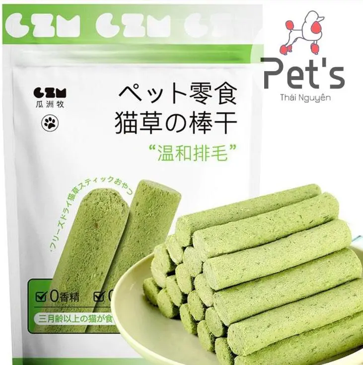 CATNIP - Que cỏ mèo, Thanh cỏ mèo, cỏ mèo vị thịt gà, Làm Sạch Răng Và Tiêu Búi Lông cho Mèo 1 gói 6 thanh 30g 6